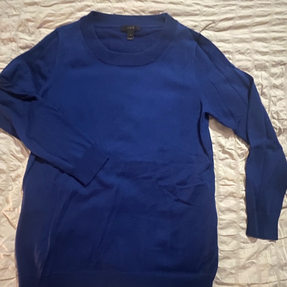 Women's J. Crew Merino Wool Tippi Sweater Size‎ Small Royal Blue